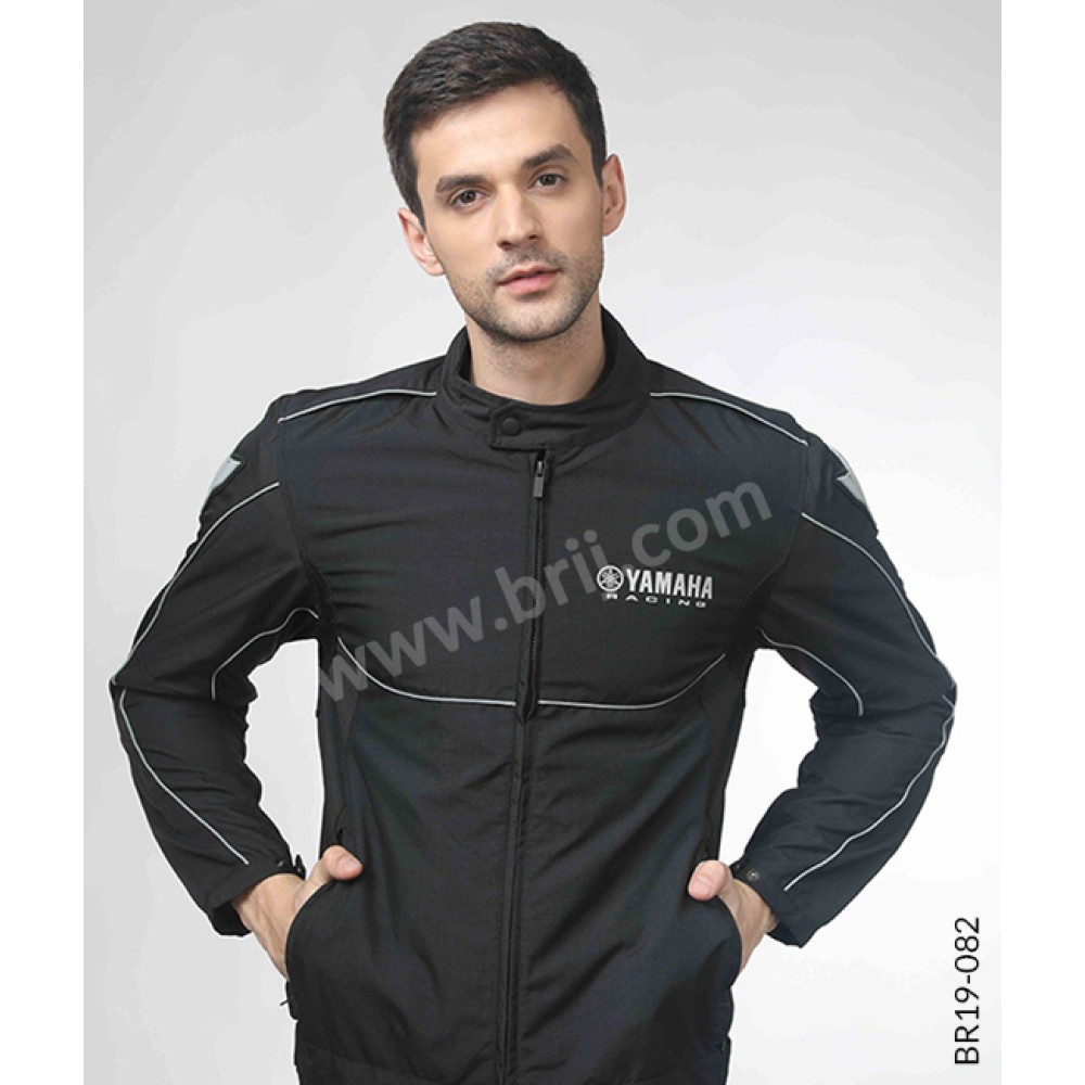 Black Biker Jacket with Protective Armours
