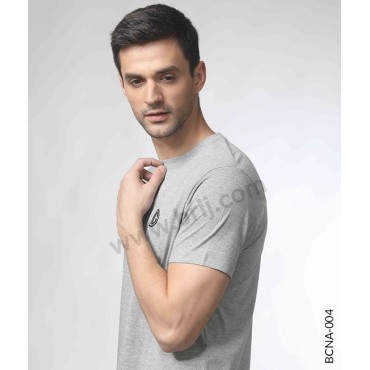 Classic Logo Grey Round Neck Tee