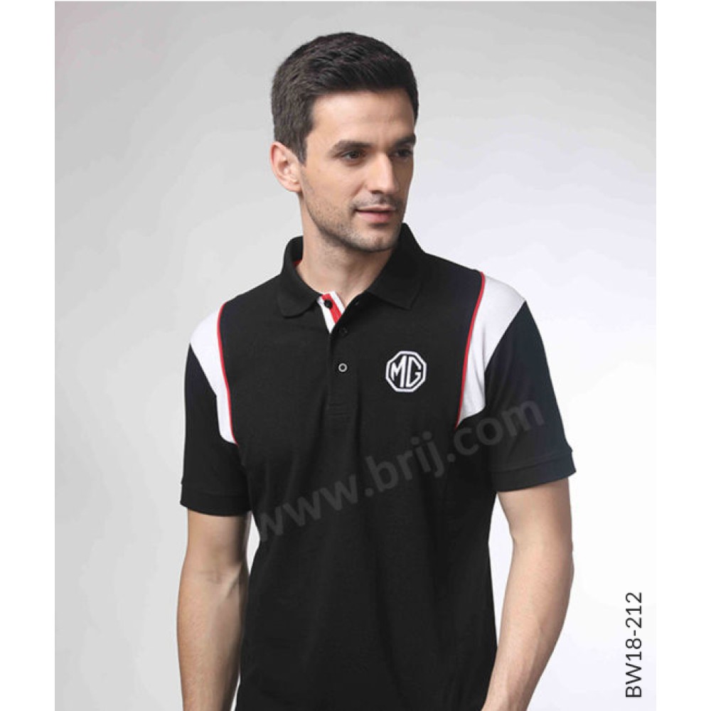 Black Colourblocked Polo