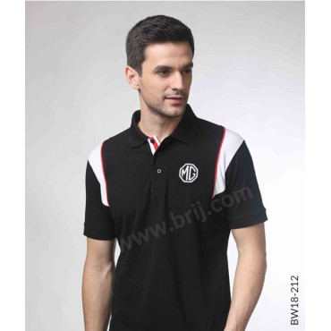Black Colourblocked Polo